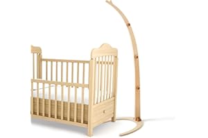 ETUCDOSE Floor-Standing Wooden Crib Mobile Arm 52 Inches | Baby Nursery Movable Baby Mobile Hanger | Anti-Dumping Multifunction Baby Mobile Arm Stand