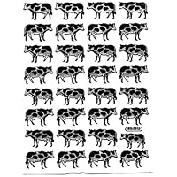 COW Animal sticker decal Metallic Glitter 1 sheet Dimensions: 13,5 cm x 10 cm