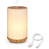 Essential Oil Diffuser, 80ML Ultrasonic Aroma Diffuser with Warm White Light, Continuous &amp; Intermittent Mist, Waterless Auto Shut-Off, USB Powered Compact Diffuser for Bedroom, Office and Small Spaces