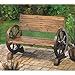 Zingz & Thingz Rustic American Old West Outdoor Home & Garden Wooden Wagon Wheel Bench, 42.25x21x31, Brown