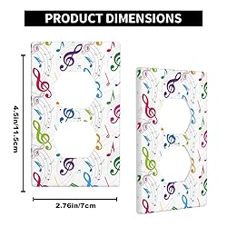 Pznen Musical Duplex Wall Plates Colorful Treble