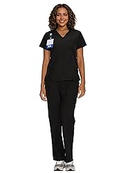 floralhue Scrubs for Women, V-Neck Scrubs Top