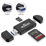 COCOCKA SD Card Reader/Writer 3.0 Memory Card Reader for Android Phone/PC/Laptop/Camera/Mac/Windows/Linux, with USB and Typc 