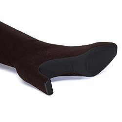 Athlefit Knee High Boots Women Square Toe Chunky