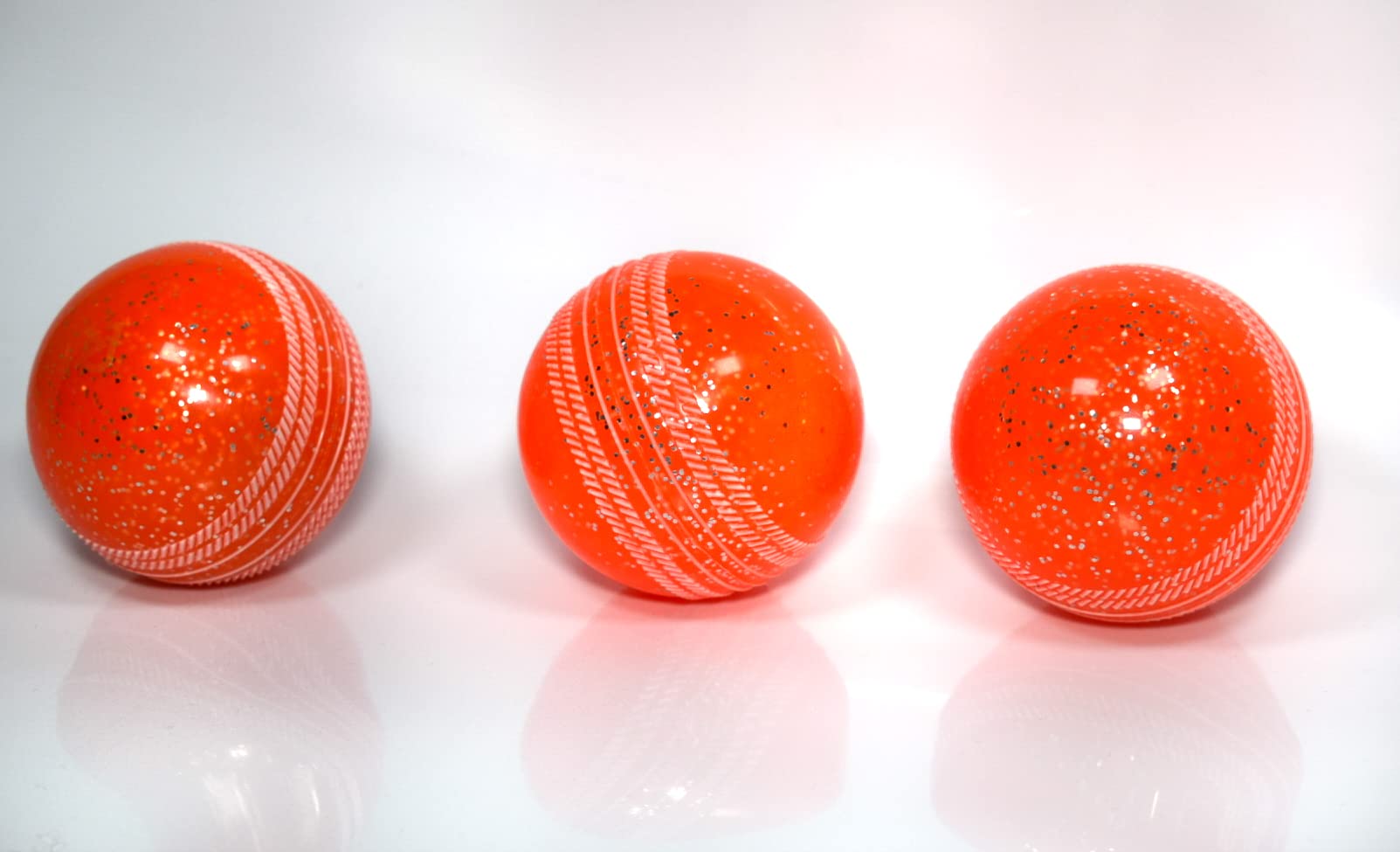 Rawage 3 X Soft & Safe Glitter Cricket Balls For outdoor & indoors Rubber Cricket Ball With elegant Seam for Best Performing, Coaching & Practice (ORANGE)