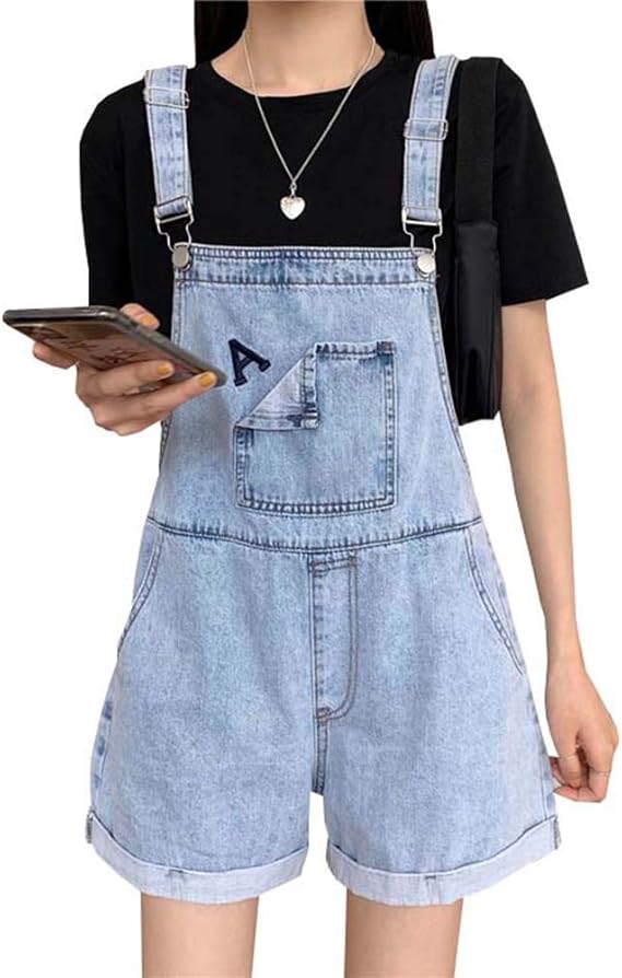 Amazon Mlboss サロペット 短パン レディース ゆったり オーバーオール ショートパンツ 韓国ファッション オールインワン ショーパン ゆったり 着痩せ ボトムス 原宿系 通学 オールインワン 通販