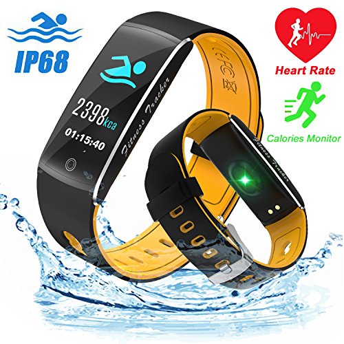Qiwoo Fitness Tracker HR, Activity Tracker with Heart Rate Blood Pressure Oxygen Sleep Monitor Pedometer Calorie Counter IP68 Waterproof Slim Band Sports Exercise Smart Watches for Men Women Kids