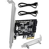 LTERIVER PCIE to 2-Ports Serial ATA/SATA 3.0 Host Controller Card, Plug and Play on Windows OS, MAC OS and Linux Kernel PCs, 