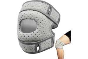 Relevo Knee Brace Patella Strap for Sports Activities Adjustable Support for Basketball Running Badminton (Grey, ONE SIZE)