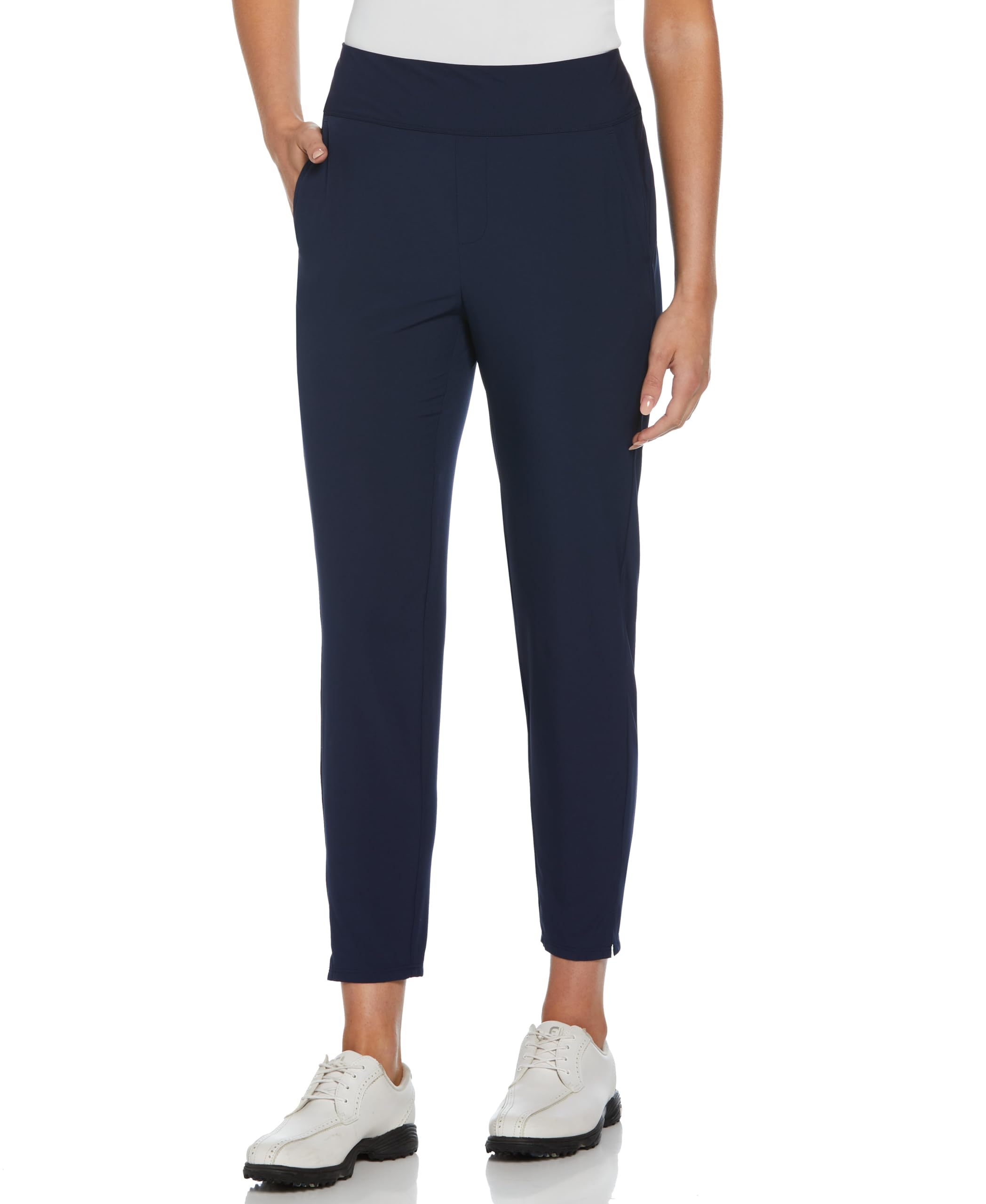 PGA TOUR Women’s 27″ Inseam-Stretch Woven Ankle Pants, Peacoat