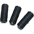 BLUPLE Professional Weaving Threads 3 Rolls for Making Wig Hand Sewing Hair Weft Hair Weave Extension DIY (3 pcs, Black)
