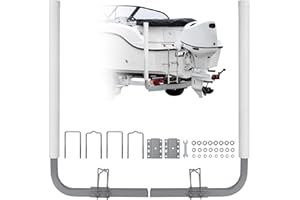 Heavy Duty Adjustable Boat Trailer Guide Poles – 2PCS, Rustproof Galvanized Steel with PVC Covers, Global Fit for Ski, Fishin