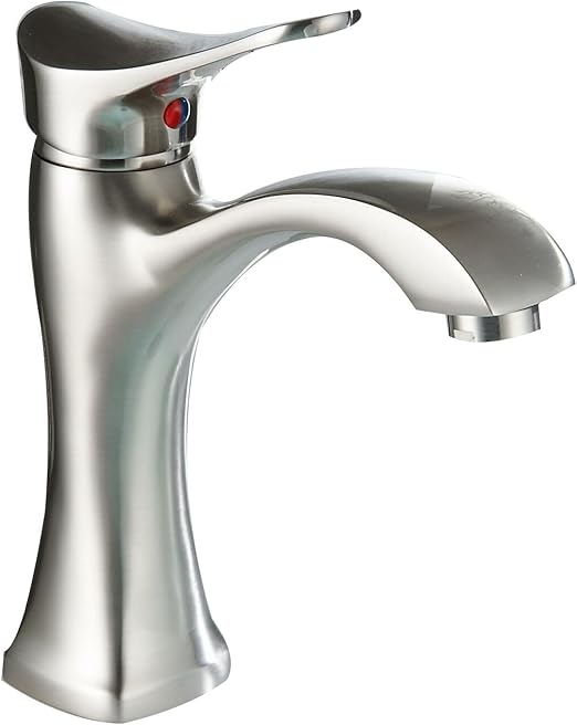 Bwe Brushed Nickel Single Handle Waterfall Bathroom Sink Vessel