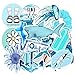 50 Pcs VSCO Stickers for Hydro Flask, Water Bottle and Laptop Cute Waterproof Stickers - Suitable for Kids, Girls, Teens, Women (Blue)