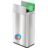 iTouchless 18 Gallon Sensor Kitchen Trash Can with Odor Filter | Pet Lock | 68 Liter Dog-Proof Slim Automatic Garbage Recycling Bin | Large Capacity | Stainless Steel | For Home Office Business, Garage
