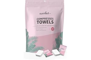 Ourmed Life Compressed Towels - Ultra Thick Compressed Towel Tablets, Disposable Portable Face Towels for Travel, Camping, Hiking, Sports, Beauty Salons, Home Hand Wipes - Pink, 11 x 10 in, 25 Count