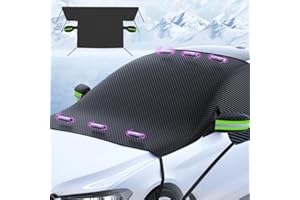 ASENRON Large Car Windshield Cover for Ice and Snow,Automotive Windshield Snow Covers with Side Window & Rearview Mirror Protector,Winter Magnetic Windshield Frost Cover,Universal for Most Vehicle,Car,SUV