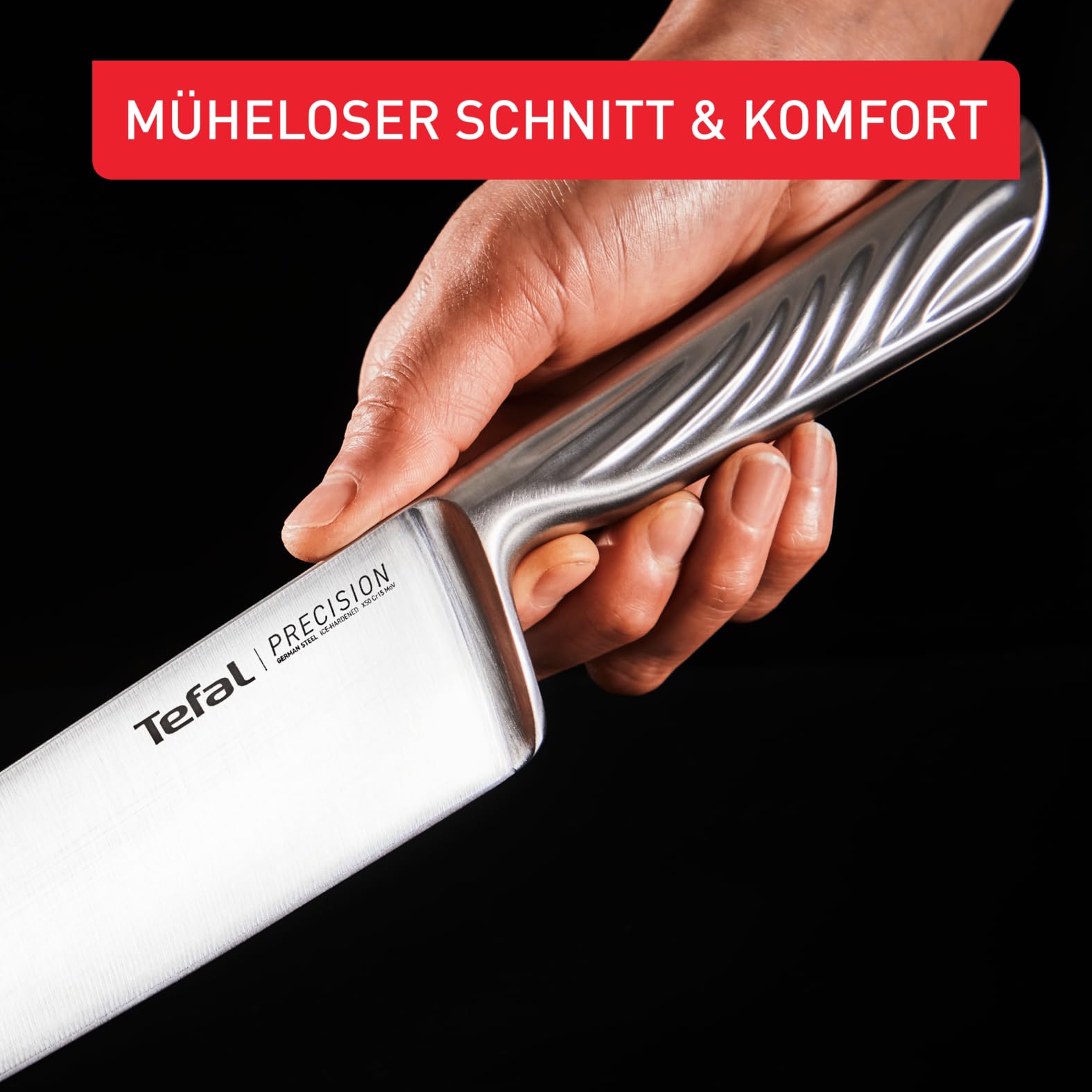 Tefal Precision Schälmesser 9 cm, schärfstes Messer, 22°-Klingenwinkel, Eishärtungstechnologie, Wellenmuster, Edelstahl, K2890124 5