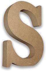 Habercrafts Large Wooden MDF Letter S 13cm High Capital Letter view 1