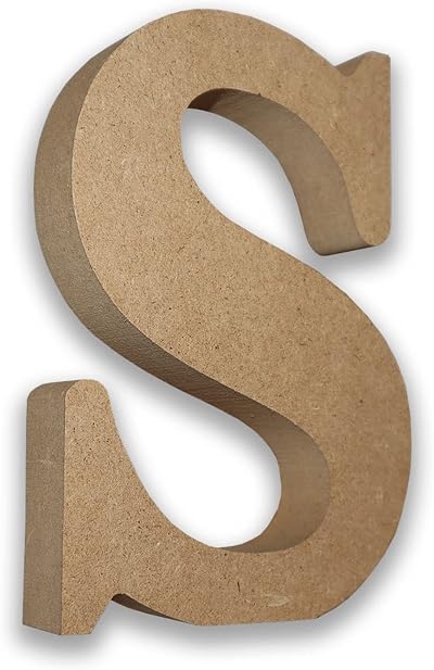 Habercrafts Large Wooden MDF Letter S 13cm High Capital Letter