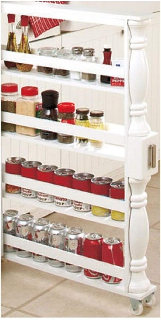 Amazon Com Kitchen Slim Slide Space Shelf Holder Can And Spice
