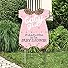 Big Dot of Happiness Hello Little One - Pink and Gold - Party Decorations - It's A Girl Baby Shower Welcome Yard Sign