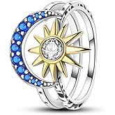 Hapour 925 Sterling Silver Ring for Women, Eternity Gorgeous Rings Stackable Rings for Women Teens Valentine Day Gifts for Her Ring Size 6-9