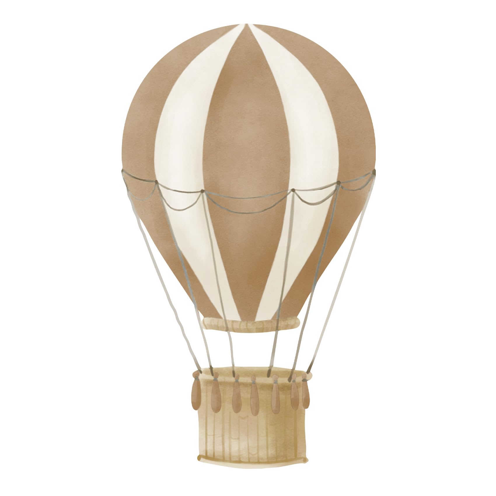 yabaduu Set of 2 Hot Air Balloons Wall Stickers for Children's Room Baby Room Watercolour Balloon Y032 (Mud)