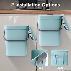 VIGIND Hanging Small Trash Can with Lid Under Sink