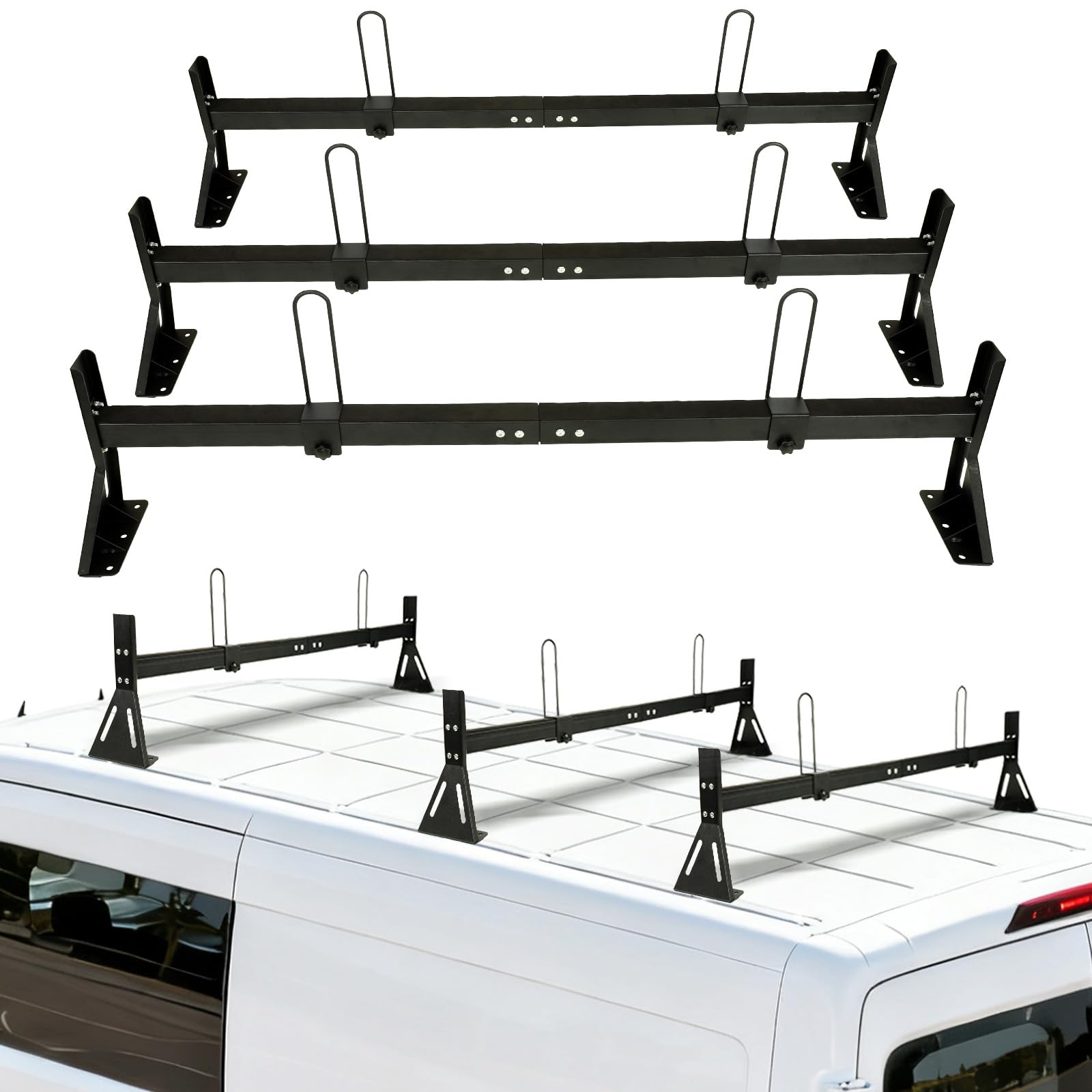 Photo 1 of ***s used; it's unknown if it's missing parts and if it works 100%.***hightall Van Ladder Rack,Adjustable Length 50-61" Van Roof Rack with Cargo Stoppers,Compatible with Ford Transit150/250/350,Ram ProMaster 2013-2025
