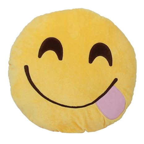 The Crazy Me Round Emoji Emoticon Cushion Soft Pillow Stuffed Plush Toy Gift - Hungry