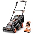 Cordless Lawn Mower, 40V Max 4.0Ah Battery, 16-Inch Brushless Lawn Mower, 50L Grass Box & Mulcher, 6 Mowing Heights, 3 Operat