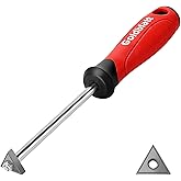 Goldblatt Grout Removal Tool with Replacement Carbide Tip, Ergonomic Soft‑Grip Scraper, Professional Grout Cleaner for Cleani