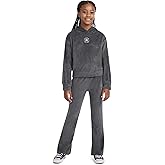Converse Girls' Velour Hoodie and Flare Leggings 2-Piece Outfit Set