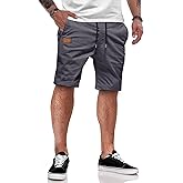 Dokotoo Men Mens Casual Cotton Shorts Drawstring Elastic Waist Summer Golf Pants Stretch Twill Beach Chino Shorts