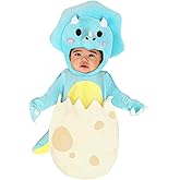 Cuddly Infant Tiny Triceratops Dino w/Attached Mitts and Headpiece | Dino Costume for Halloween and Playtime