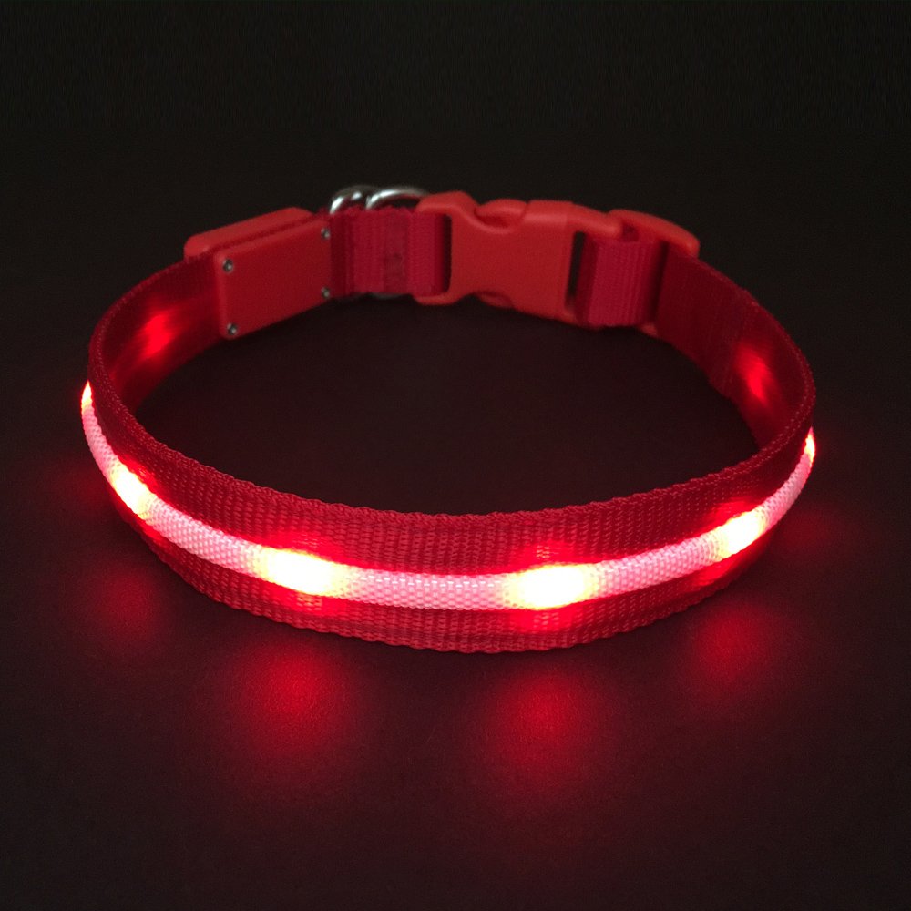 HOLDALL Led Flashing Dog Collar Light, USB Rechargeable Lighted Up