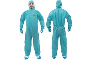 RAYGARD SMS Disposable Coverall, 2 Pack of Hazmat Suits Coveralls with Hood and Elastic Wrists
