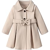 VQWQPO Toddler Baby Girl Clothes Jacket Coat Long Sleeve Solid Color Buttons Dress Coat Fall Winter Outfit