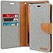 GOOSPERY Canvas Wallet for Apple iPhone Xs Case (2018) iPhone X Case (2017) Denim Stand Flip Cover (Gray)