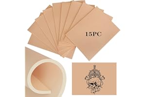 QEQANAZO 3mm Tattoo Practice Skins - 15-Pack Professional Thick Silicone Sheets (5.6"x7.5") - Realistic Tattoo Skin for Training, Perfect for Beginners & Artists - Durable Fake Skin for Machine Practice