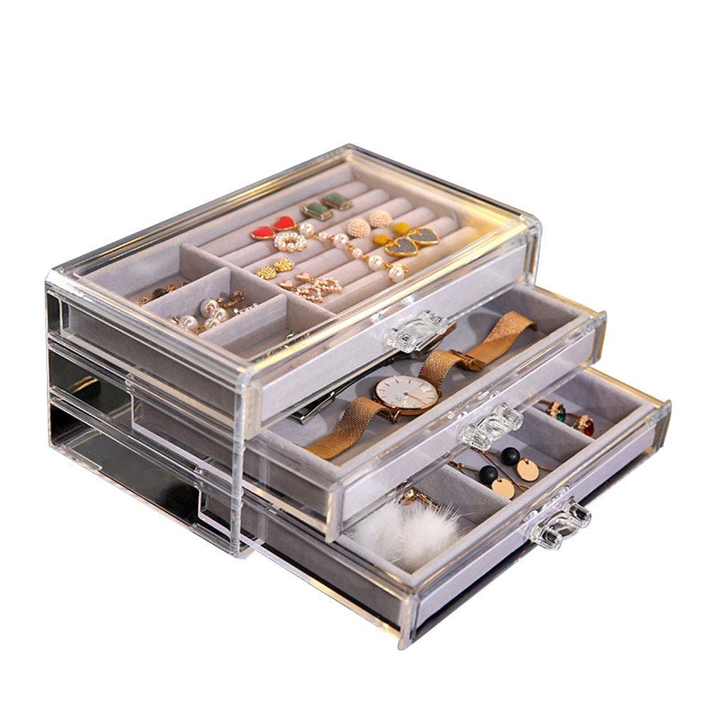 Best Ewelry Box Large Makeup Case Mint Green Organizer 5 Drawers