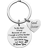 Friendship Gifts Best Friend Keychain - Thank You Gift To Best Friend Soul Sister Keychain, Friend Appreciation Gifts, Birthd