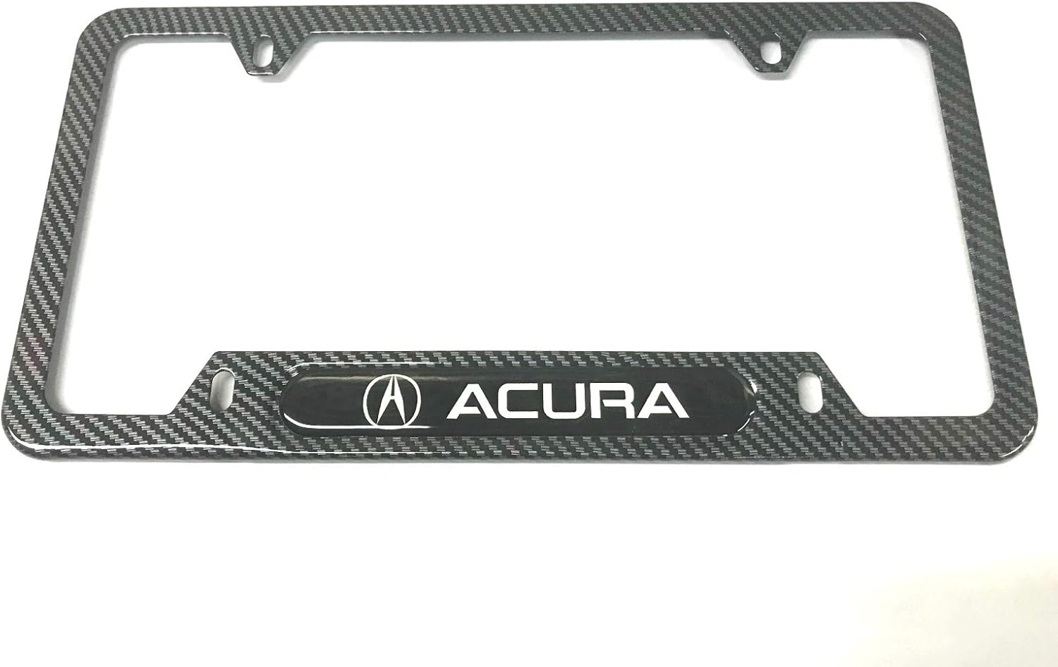 Mesport Carbon Fiber Style Stainless Steel Rust Free License Plate Cover Frames Holder with Screw Caps for Acura (1 Carbon Fiber)