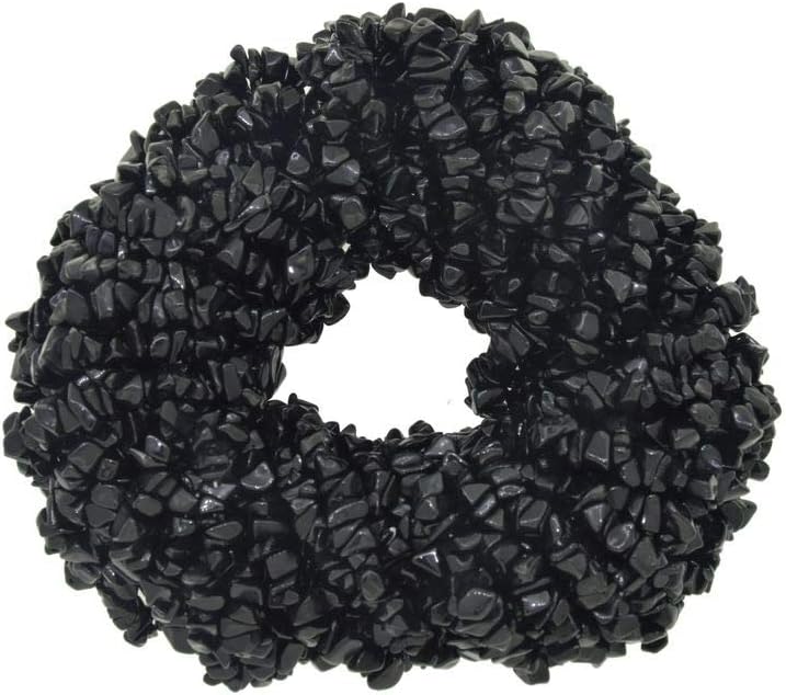 ShreeAkJewels Black Onyx Beads Natural Stone Gemstone Chips Loose Beads for Jewelry Making, Black Onyx Chips, 1 Strand Each of 34" Length