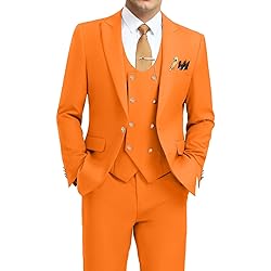 Aowdoy Men's Suits 3 Piece Slim Fit Tuxedo Suit One