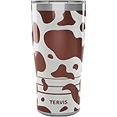 Tervis Traveler Mocha Moo-d Animal Print Triple Walled Insulated Tumbler Travel Cup Keeps Drinks Cold & Hot, 20oz, Stainless Steel