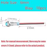 RUNCCI-YUN 10x 6mm 12-24V Waterproof LED Metal Indicator Light Blue Panel Mount view 2