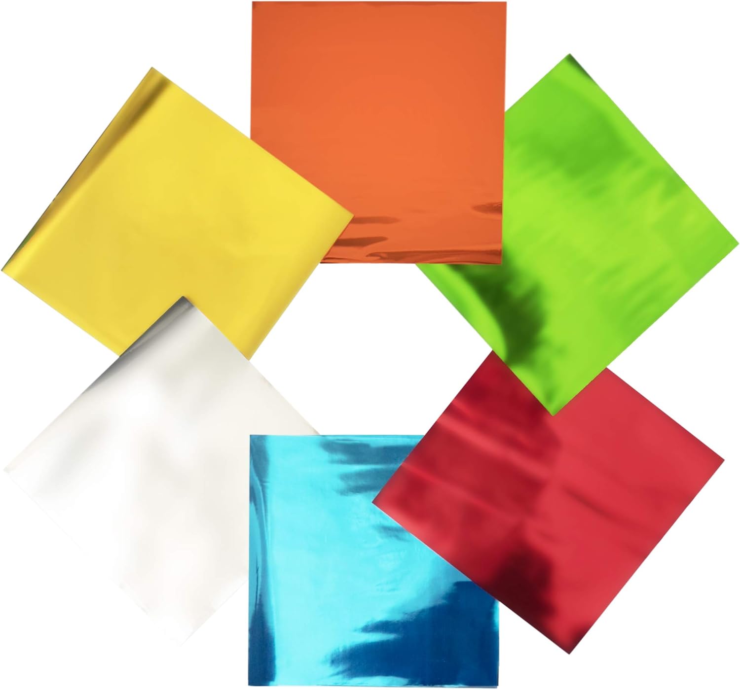 120 pcs Metallic Cello Sheets 8 x 8 in (6 Metallic Colors