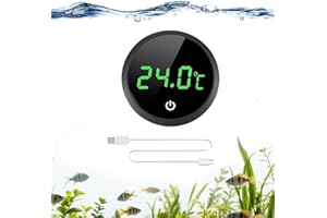 Rechargeable Digital Aquarium Water Thermometer with Touch LED Screen Display ±0.1°C, Fish Tank Decoration Accessories for Be